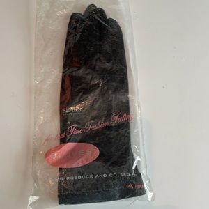 Vtg 1960 Sears leather women’s black gloves S  6